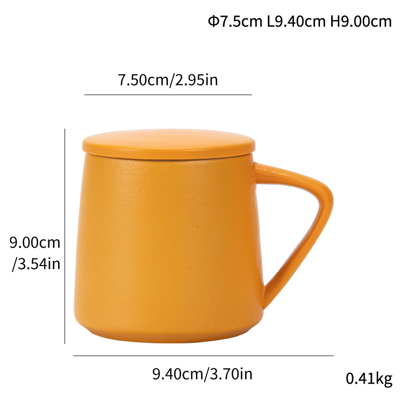 Damon Ceramic Cup Household Coffee Cup Water Cup Tea Cup Corner Handle Coffee Cup - Image 10
