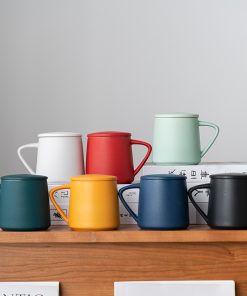 Damon Ceramic Cup Household Coffee Cup Water Cup Tea Cup Corner Handle Coffee Cup