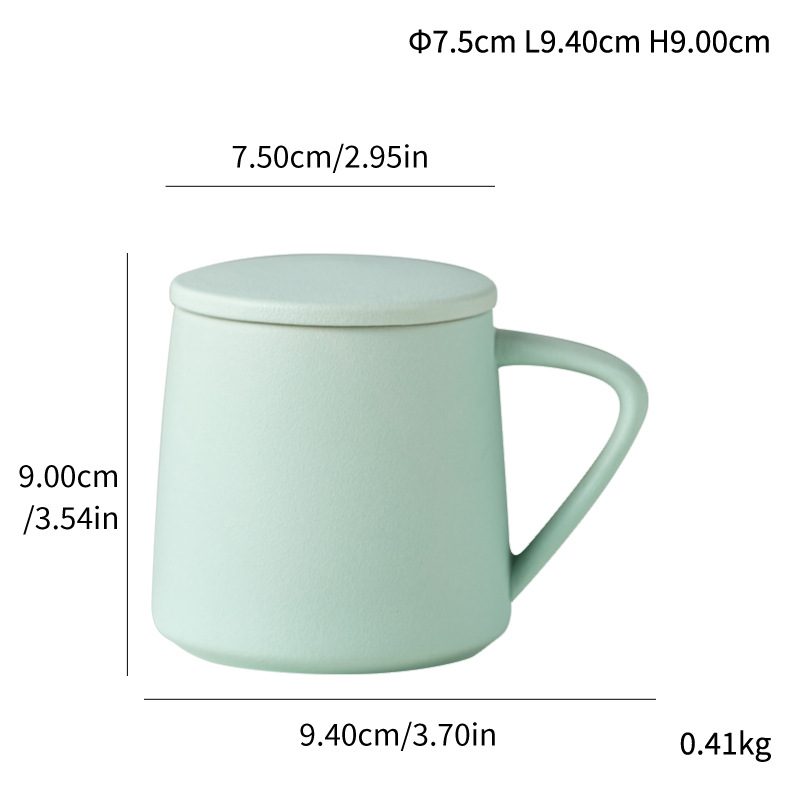 Damon Ceramic Cup Household Coffee Cup Water Cup Tea Cup Corner Handle Coffee Cup - Image 5