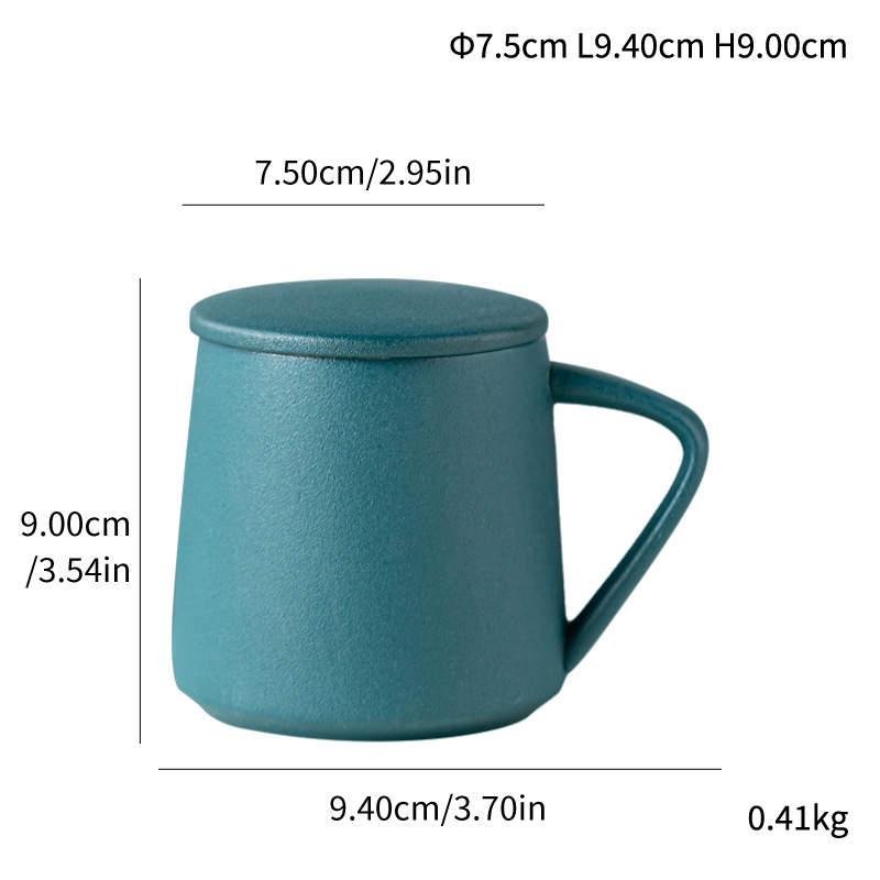 Damon Ceramic Cup Household Coffee Cup Water Cup Tea Cup Corner Handle Coffee Cup - Image 6