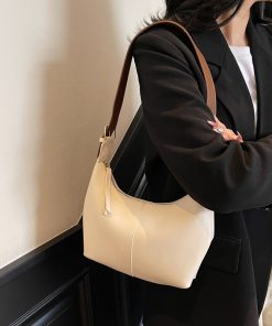 Fashionable and versatile niche design one-shoulder crossbody bag women's bag simple soft leather dumpling bag underarm bag