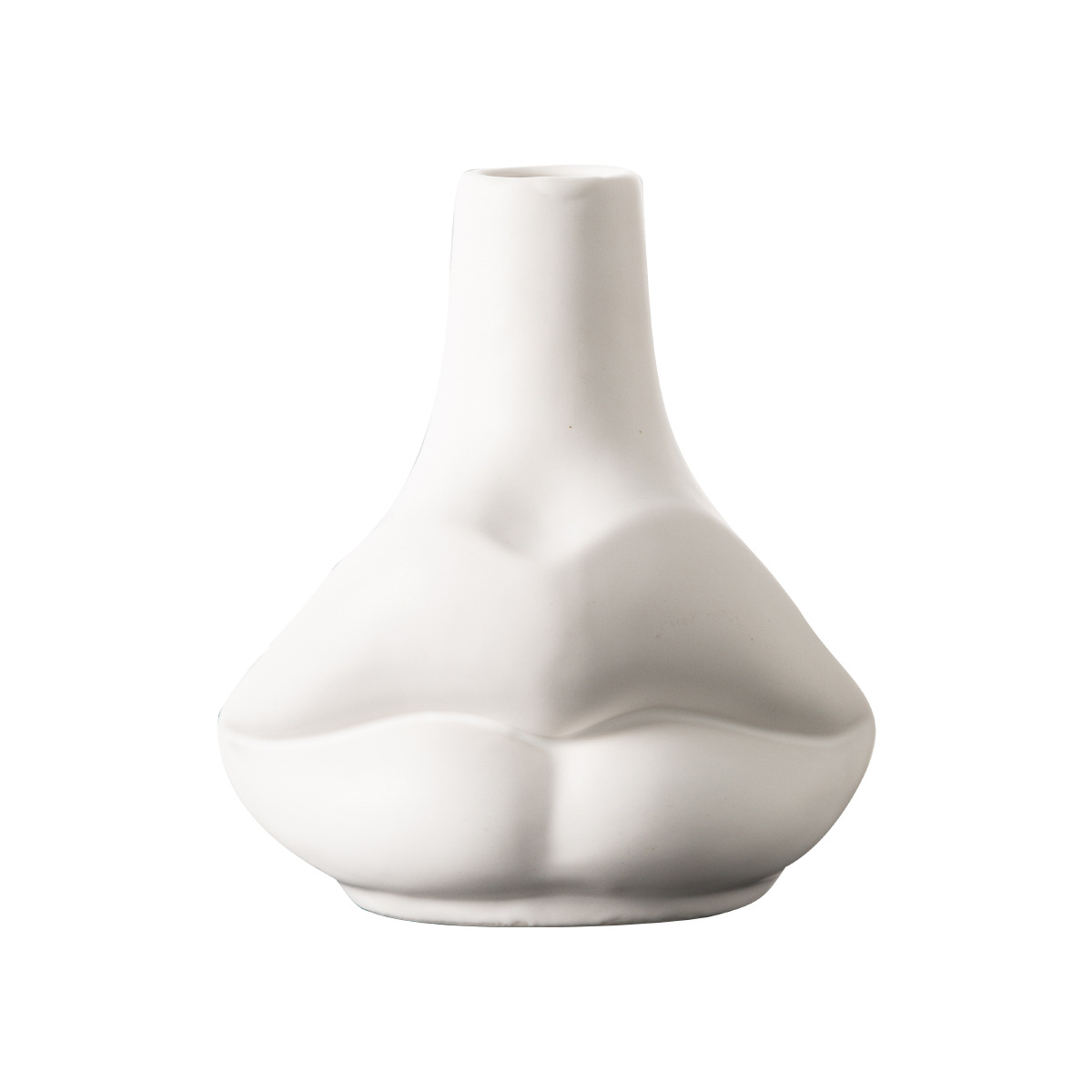 Simple, large lips ceramic ornaments, hydroponic dried flower vase, light luxury high-end decoration - Image 3