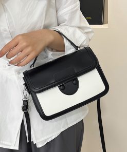 Fashionable and fashionable small square bag for women contrasting colors versatile one-shoulder armpit bag texture retro crossbody bag