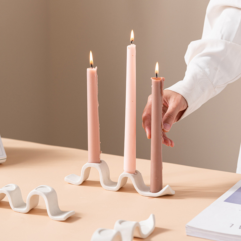 Modern simple roller coaster candlestick Party atmosphere Ceramic craft dining table romantic home decoration - Image 5