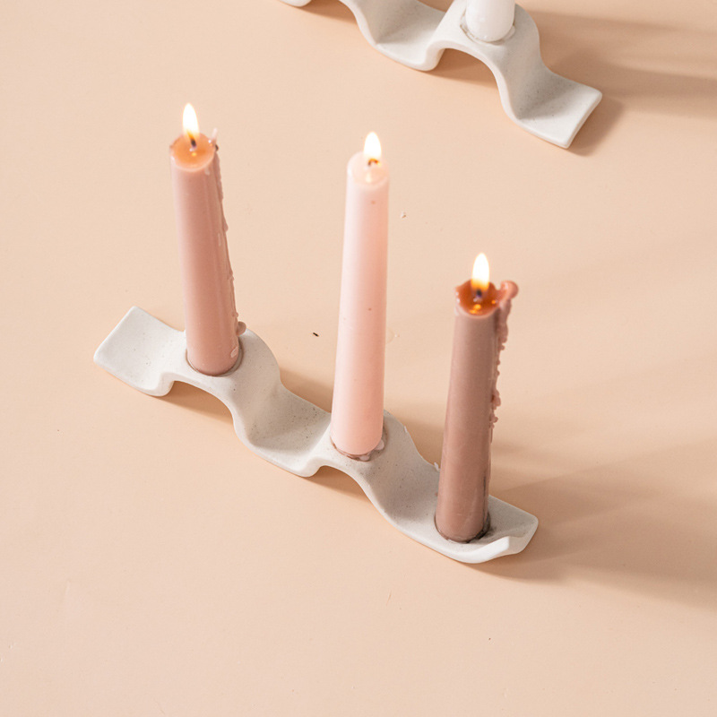 Modern simple roller coaster candlestick Party atmosphere Ceramic craft dining table romantic home decoration - Image 2