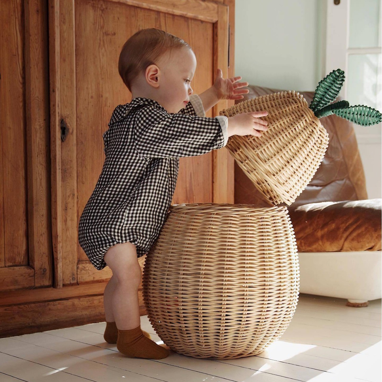 Hand-woven Sydney pear shaped miscellaneous basket bathroom clothes basket toy storage basket hotel and homestay decoration storage basket - Image 5