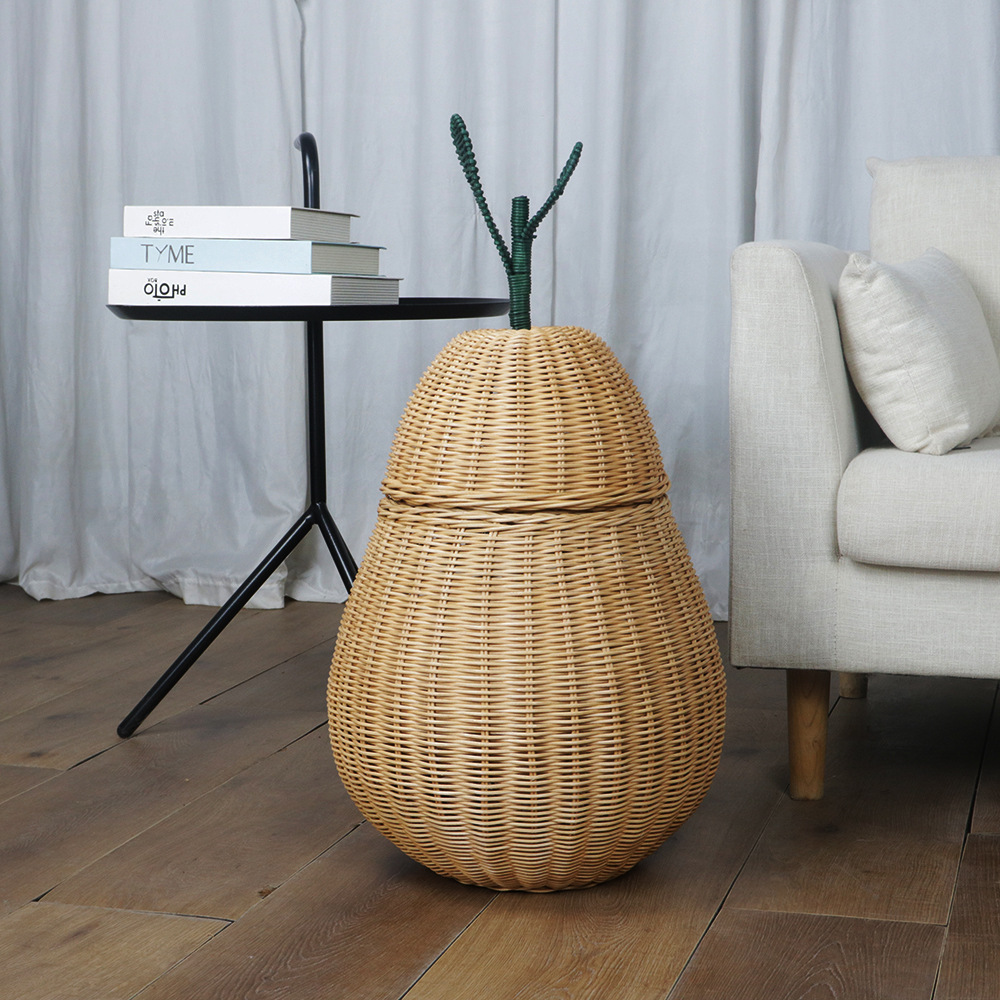 Hand-woven Sydney pear shaped miscellaneous basket bathroom clothes basket toy storage basket hotel and homestay decoration storage basket - Image 6