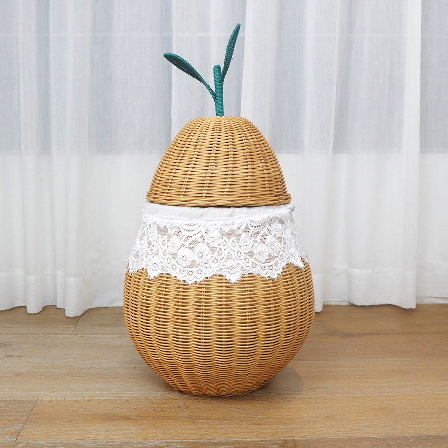 Hand-woven Sydney pear shaped miscellaneous basket bathroom clothes basket toy storage basket hotel and homestay decoration storage basket - Image 7