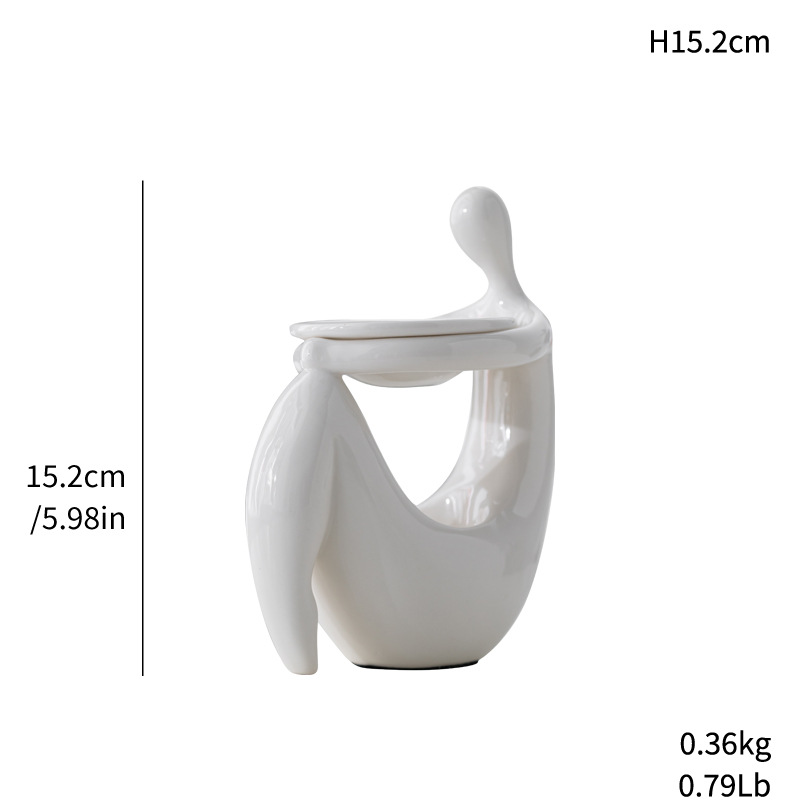 White ceramic candlestick air purification aromatherapy plus incense burner home decoration crafts home decoration ornaments - Image 5