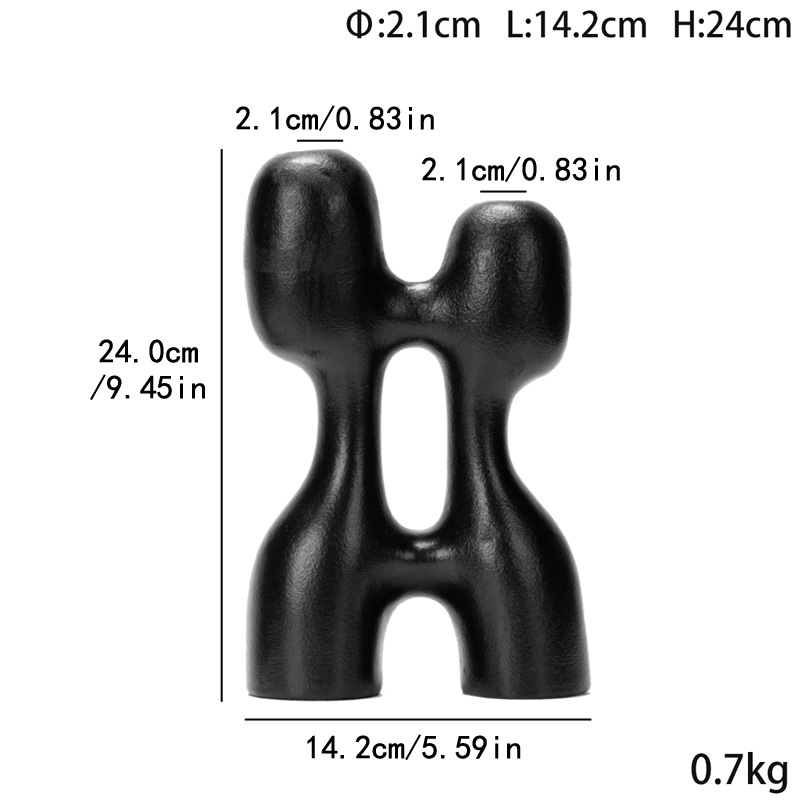 Damon abstract irregular black and white wasabi style ceramic ornaments modern simple design high-end decoration soft decoration - Image 4