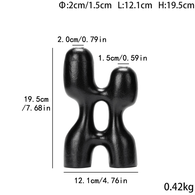 Damon abstract irregular black and white wasabi style ceramic ornaments modern simple design high-end decoration soft decoration - Image 6