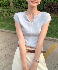 Women's short-sleeved shirt with light breeze and short-sleeved shirt for summer