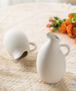 Ceramic back mouth hydroponic vase light luxury textured home decoration