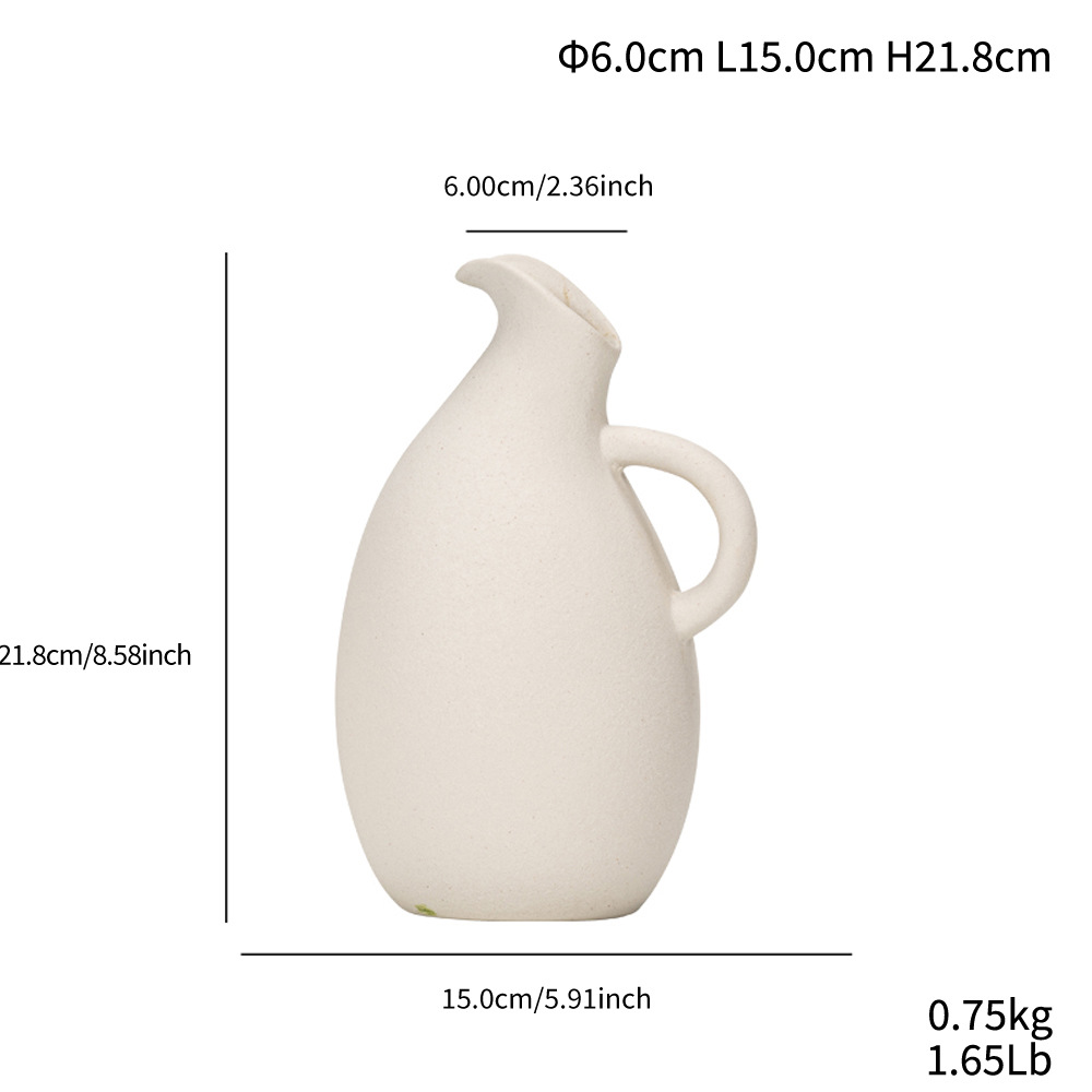 Ceramic back mouth hydroponic vase light luxury textured home decoration - Image 6