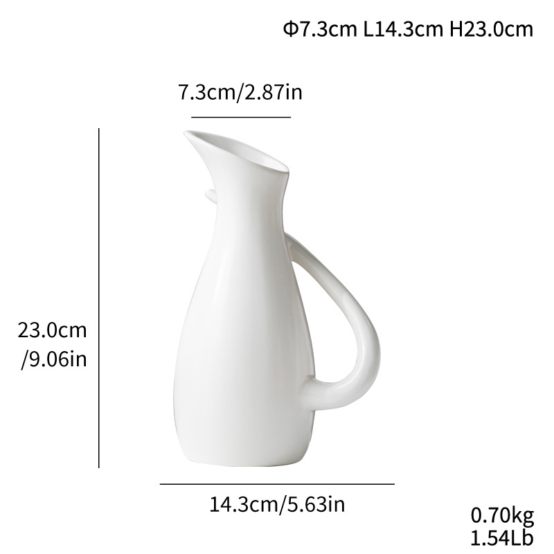 Black and white matte lift pot ceramic vase modern simple home soft decoration ornament - Image 8