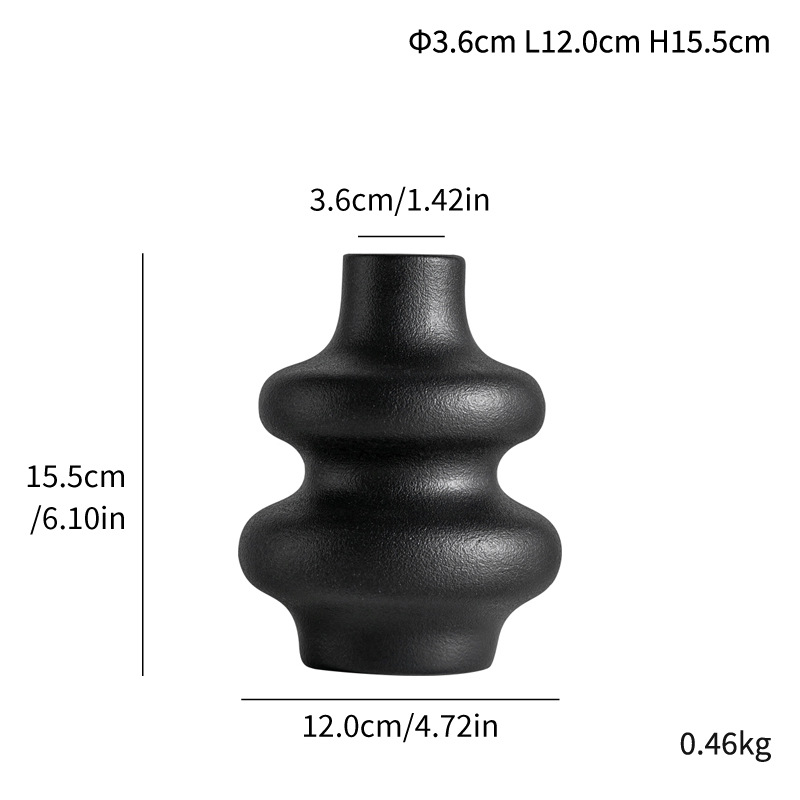 Daimon special-shaped circle ceramic vase cute simple modern matte flower matte homestay ornaments high-end - Image 12