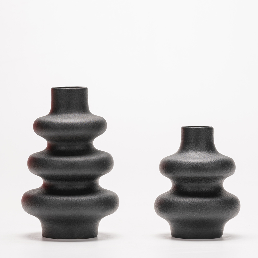 Daimon special-shaped circle ceramic vase cute simple modern matte flower matte homestay ornaments high-end - Image 14