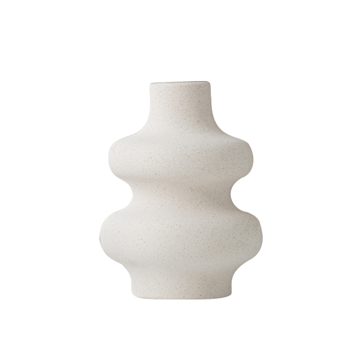 Daimon special-shaped circle ceramic vase cute simple modern matte flower matte homestay ornaments high-end - Image 3