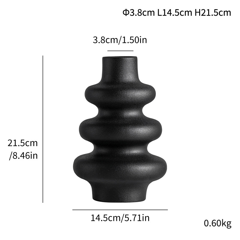 Daimon special-shaped circle ceramic vase cute simple modern matte flower matte homestay ornaments high-end - Image 6