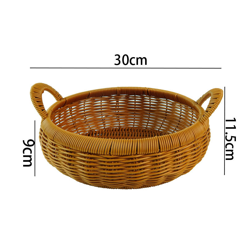 Imitation rattan bun steamed bun basket dessert basket living room tea table snack fruit basket round dustpan storage basket egg basket - Image 10