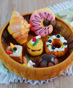 Imitation rattan bun steamed bun basket dessert basket living room tea table snack fruit basket round dustpan storage basket egg basket