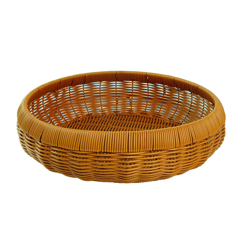 Imitation rattan bun steamed bun basket dessert basket living room tea table snack fruit basket round dustpan storage basket egg basket - Image 3