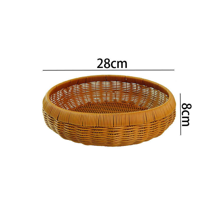Imitation rattan bun steamed bun basket dessert basket living room tea table snack fruit basket round dustpan storage basket egg basket - Image 6