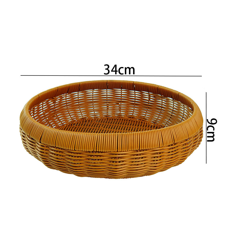 Imitation rattan bun steamed bun basket dessert basket living room tea table snack fruit basket round dustpan storage basket egg basket - Image 8