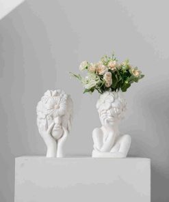 Fenghuatou girl wide mouth ceramic vase pen holder flower decoration home decoration