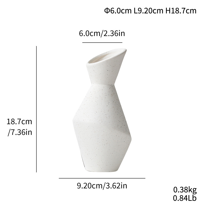 Simple style geometric round slanted ceramic vase light luxury high-end home decoration - Image 5