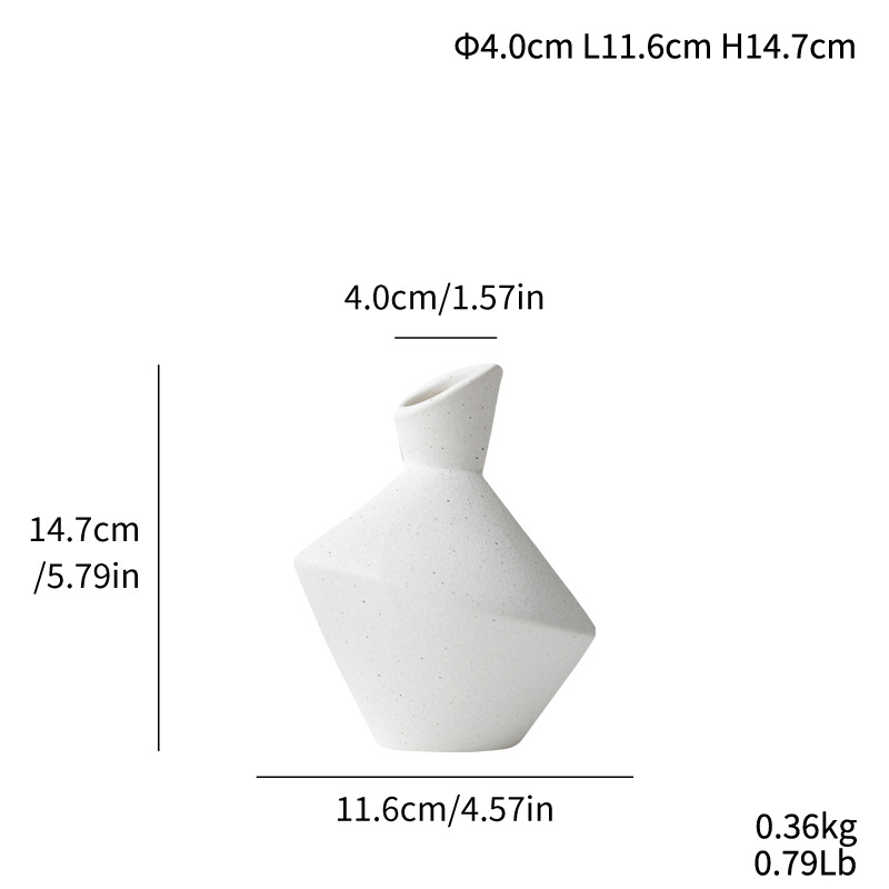 Simple style geometric round slanted ceramic vase light luxury high-end home decoration - Image 9