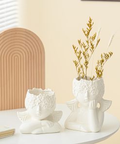 Ceramics Simple avatar ceramic vase home soft decoration ornaments