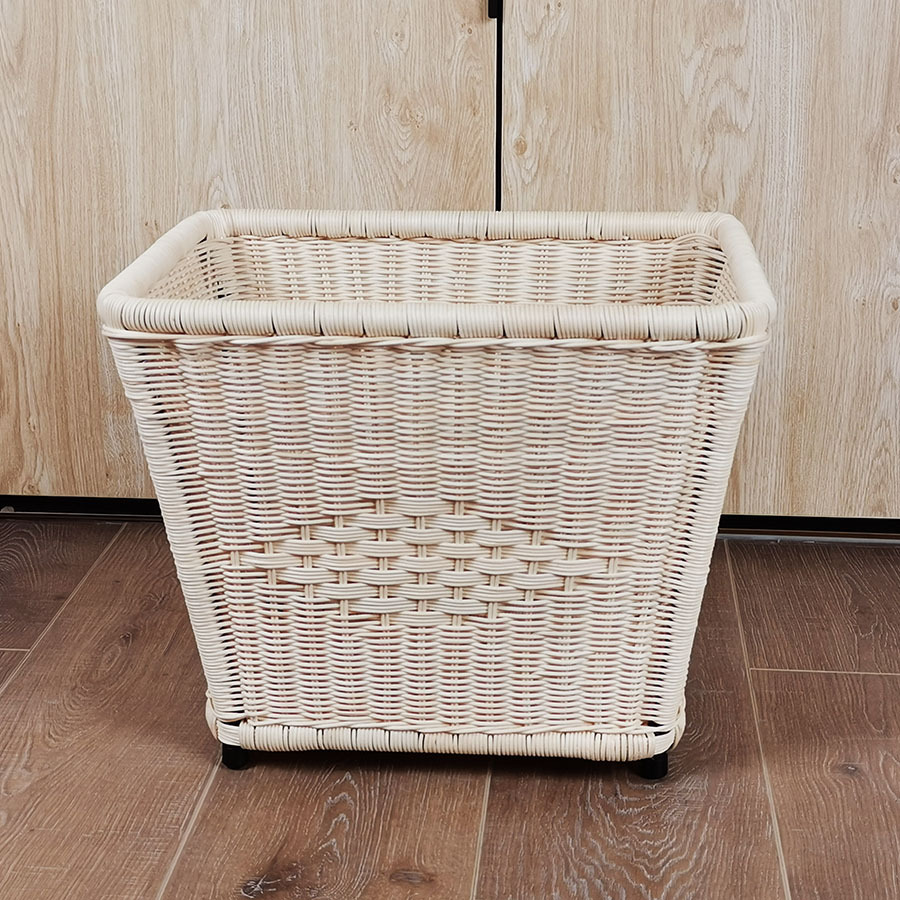 Rural style floor-standing rattan storage rack B&B Decoration debris storage rack Hand-woven solid wood multi-layer storage basket - Image 6