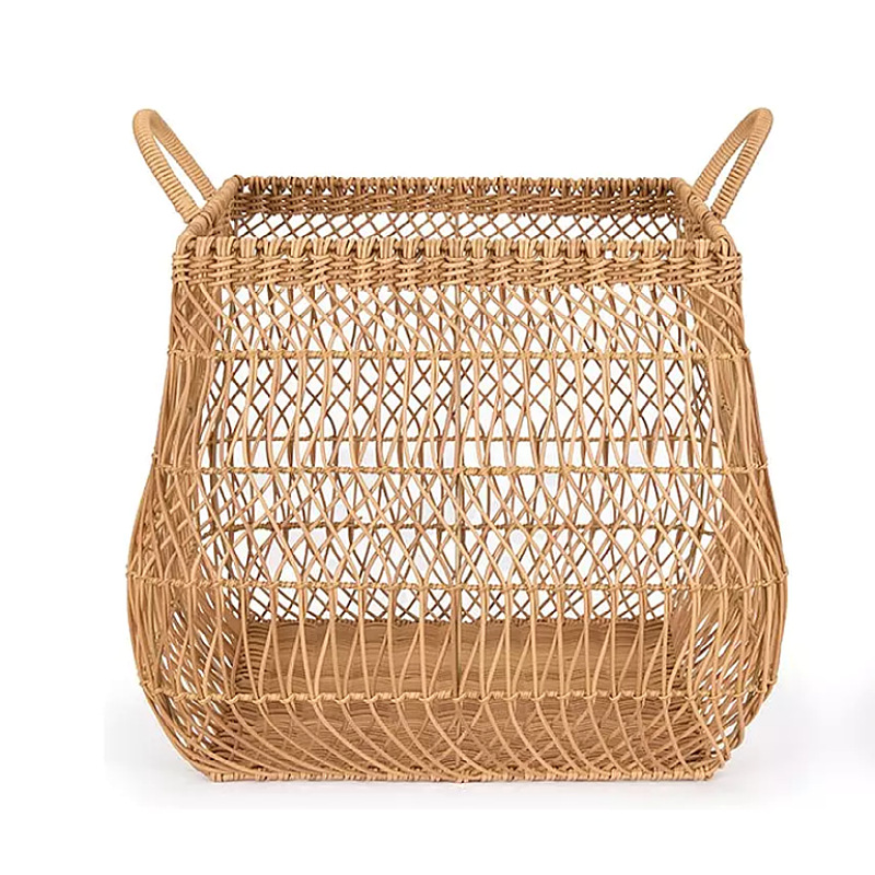 Rattan laundry basket hand-woven hollow debris basket can be washed bathroom storage basket - Image 7