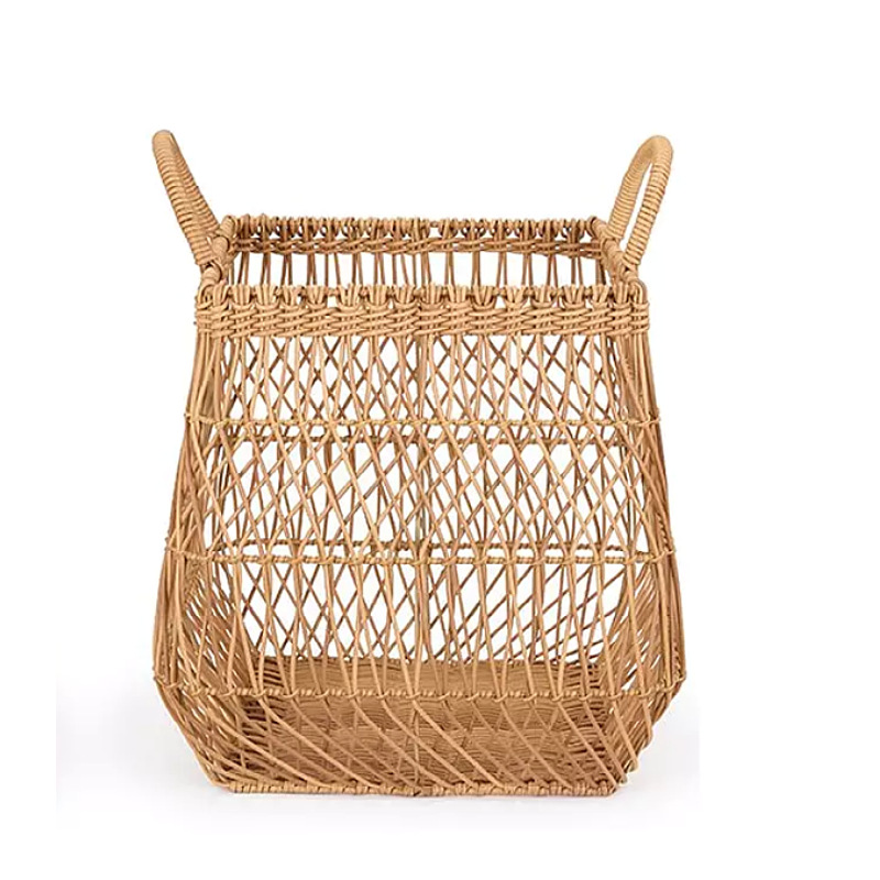 Rattan laundry basket hand-woven hollow debris basket can be washed bathroom storage basket - Image 8