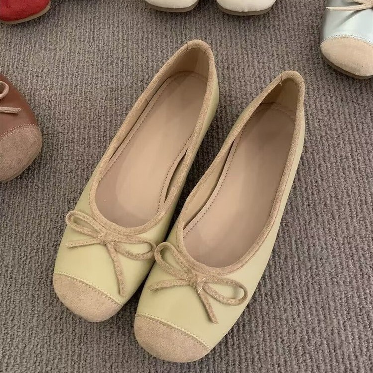 Evening breeze bow flat shoes with one foot single shoes Japanese grandma shoes spring and summer beans shoes mother women's shoes - Image 11