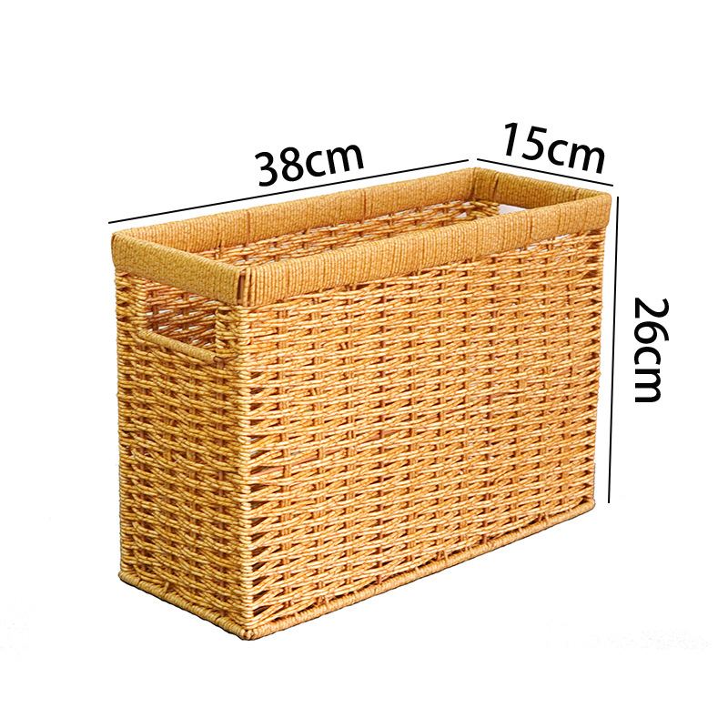 Japanese magazine basket imitation rattan storage basket woven basket rectangular storage basket debris sorting basket - Image 13