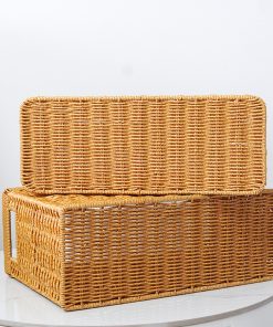 Japanese magazine basket imitation rattan storage basket woven basket rectangular storage basket debris sorting basket
