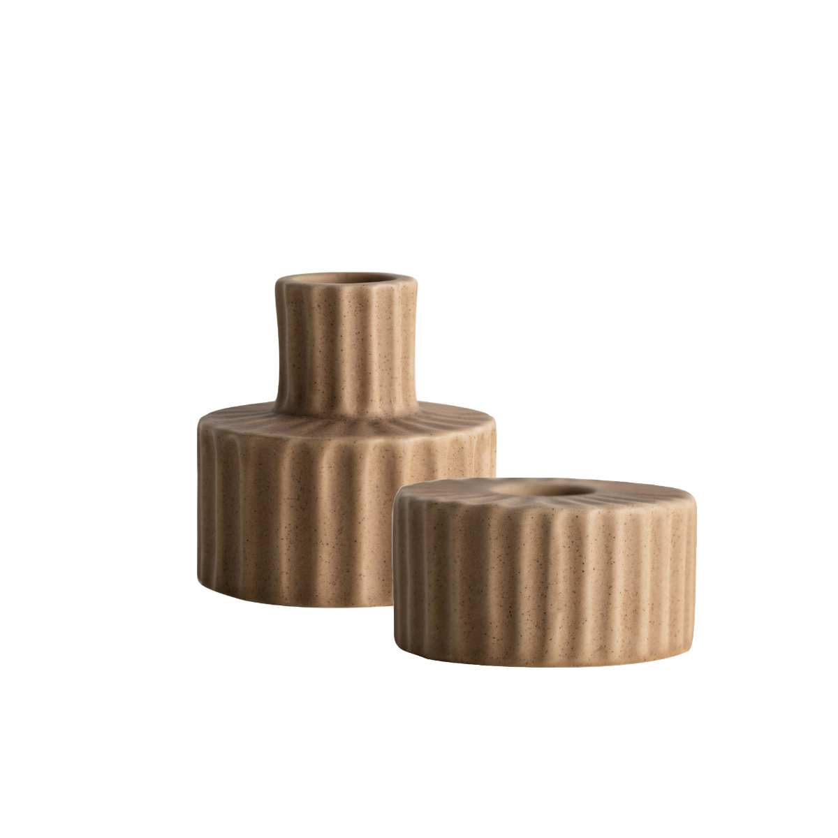 European style simple romantic candlelight dinner ceramic candle holder concave and concave candlestick decorations home decorations - Image 4