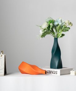 Damon Lubao geometric spiral thin-mouth flower insert modern simple ceramic vase home light luxury soft decoration ornaments