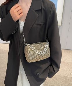 This year's popular bright diamond small bags for women's summer trendy chain crossbody bags niche shoulder bags