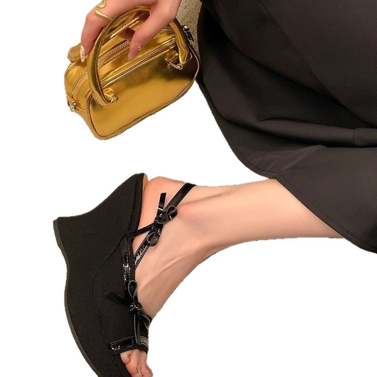 Denim fish mouth heel sandals for women, small summer, gentle and super high heels, fashionable style - Image 5