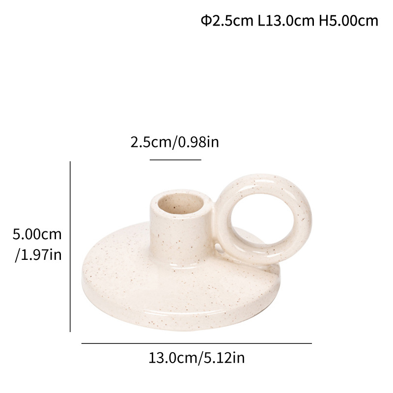 Modern vegetative white glazed round ceramic home personalized candlestick decoration ornaments aromatherapy - Image 12