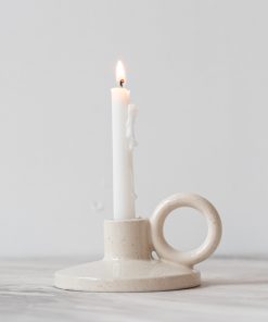 Modern vegetative white glazed round ceramic home personalized candlestick decoration ornaments aromatherapy