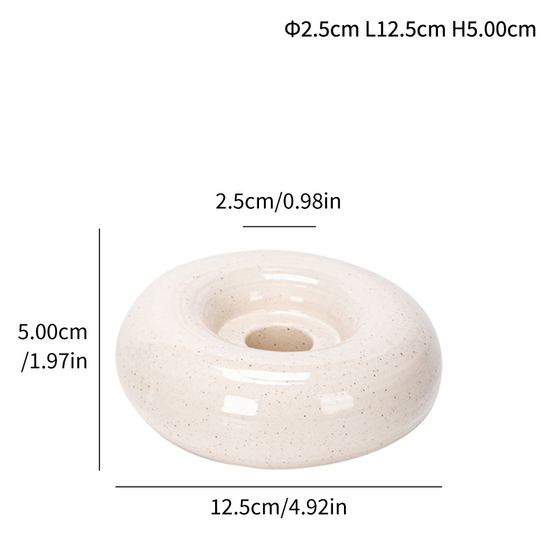 Modern vegetative white glazed round ceramic home personalized candlestick decoration ornaments aromatherapy - Image 4