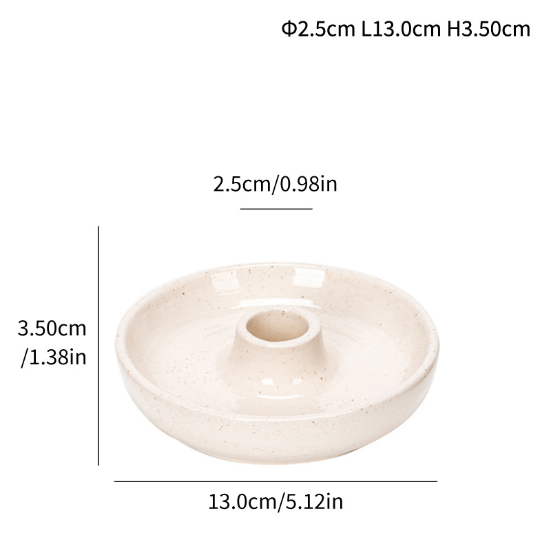 Modern vegetative white glazed round ceramic home personalized candlestick decoration ornaments aromatherapy - Image 8