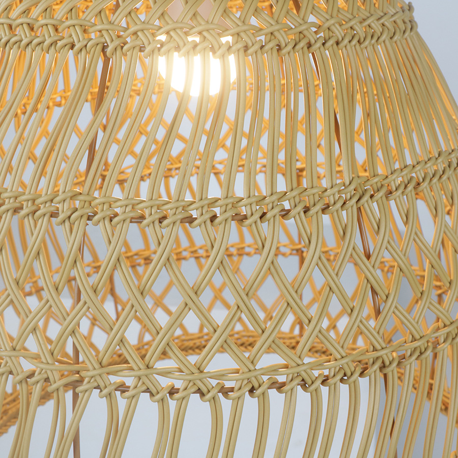 Wood Sheep Zen B&B Tea Room Chandelier Restaurant Rattan Bedroom Study Retro Wasabi Style Handmade Rattan Art Light - Image 2