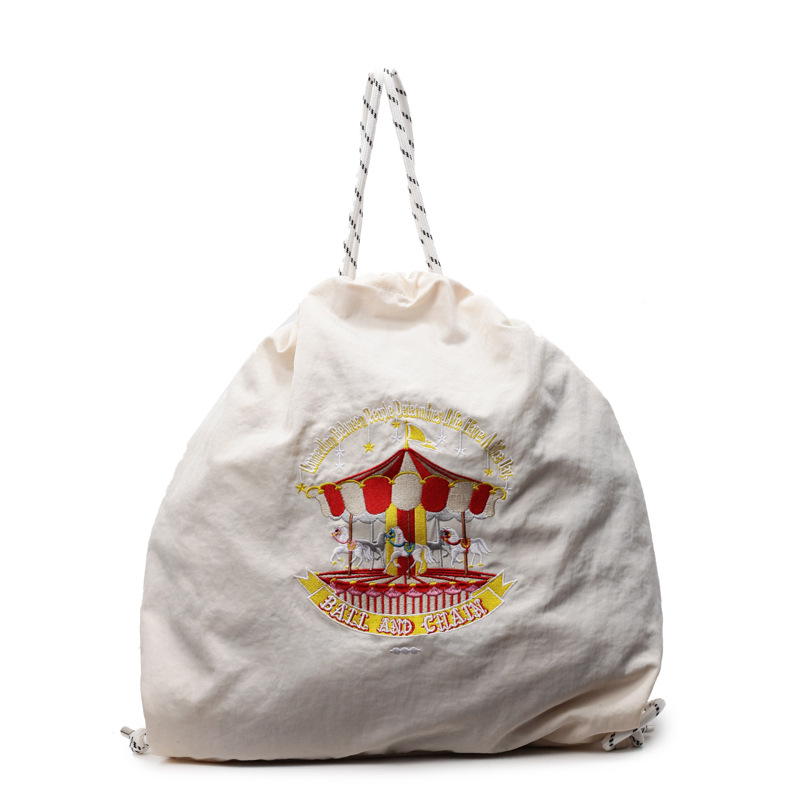 Japanese fashion brand fashion backpack cute cartoon environmentally friendly drawstring large capacity embroidery casual student bag - Image 10