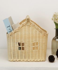 Rattan decorative flower basket hand-woven basket desktop storage ornaments children's toy storage house basket