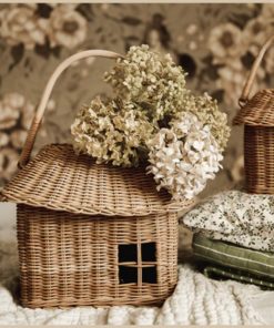 Fengteng weaving small house storage basket out toy handbag woven small flower basket children's photography props
